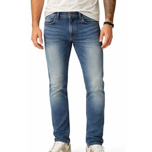 GUESS Jeans Men 34x32 Scotch Fit Mid Rise Skinny Medium Wash Stretch Denim Desig